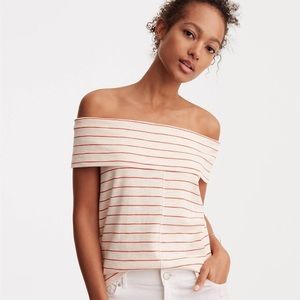Lou & Grey striped off the shoulder top.